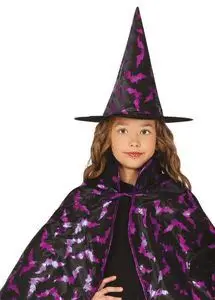 CONJUNTO BRUJA INFANTIL CAPA + SOMBRERO
