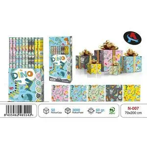 PAPEL REGALO ROLLO 70X200 DINOSAURIOS